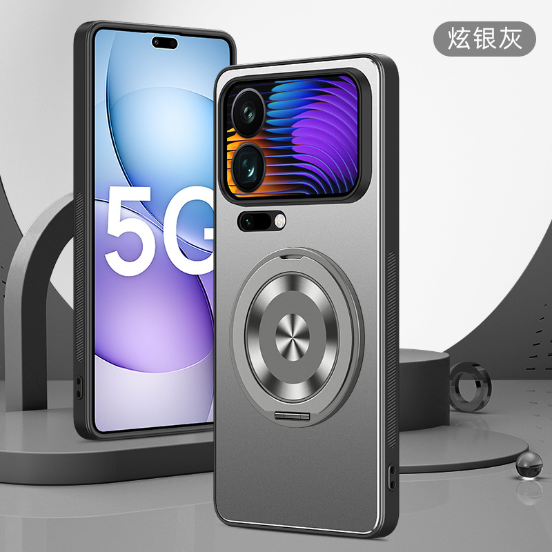 适用小米17promax手机壳新款17pro金属小米17旋转支架防摔保护套|undefined