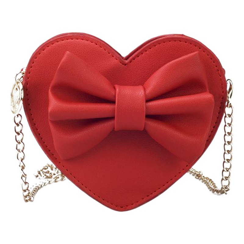 Los niños 2021 verano nuevo estilo coreano versátil simple lindo mini bolsa de melocotón corazón arco hombro Messenger Bag