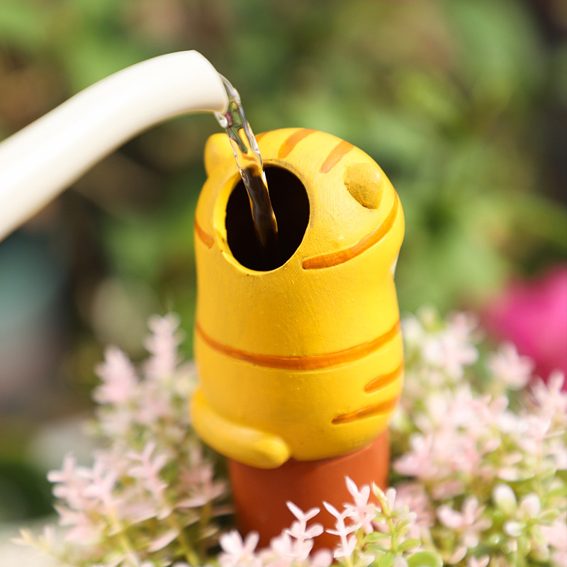 Purificador de agua para macetas de jardinería transfronteriza, dispositivo de riego automático de animales lindos, herramienta de goteo de macetas de riego perezoso