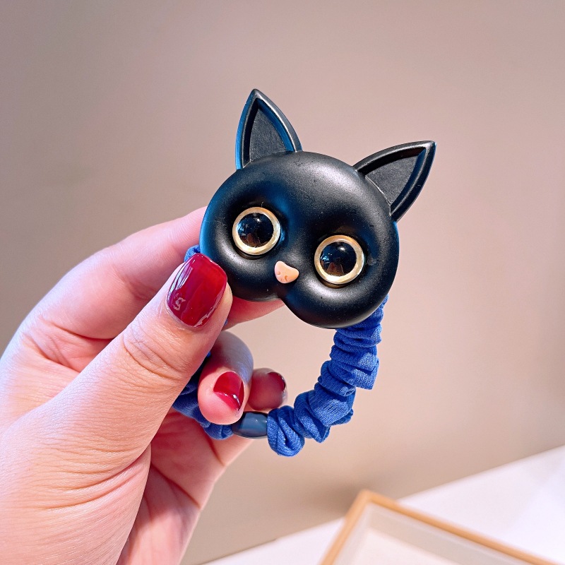 Japanese And Korean New Style Cute Cat Hair Rope Color Small Intestine Cloth Ring Girl Ball Head Rope Tie Hair Rubber Band Jewelry display picture 8