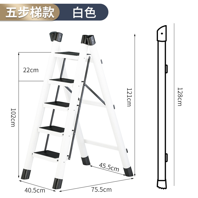 Escalera plegable para uso doméstico, telescópica, multifuncional, de acero al carbono engrosado, escalera en A, escalera interior, escalera de tijera, escalera de ingeniería.