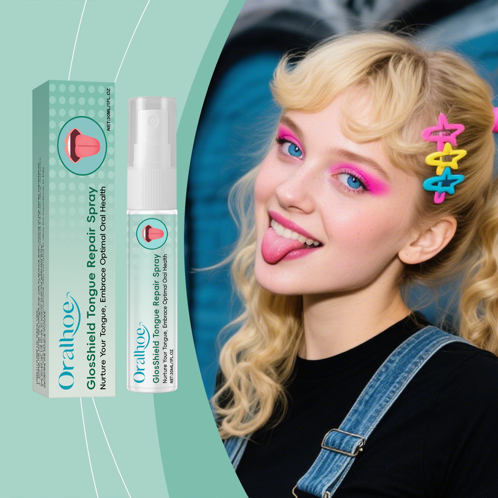 Oralhoe Tongue Care Spray Soothes the Mouth, Freshens Breath, Portable Design, Easy to Spray Daily Care Spray