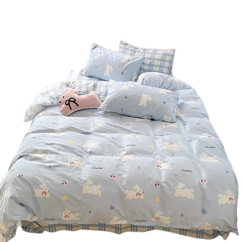 Sábana floral de algodón Juego de cuatro piezas Funda de edredón de algodón 100 Funda de almohada Juego de cama de tres piezas Se puede lavar a máquina 25 modelos domésticos