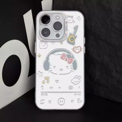 蘋果15手機殼14pro適用iphone13max凱蒂貓11彩銀MD保護套12plus