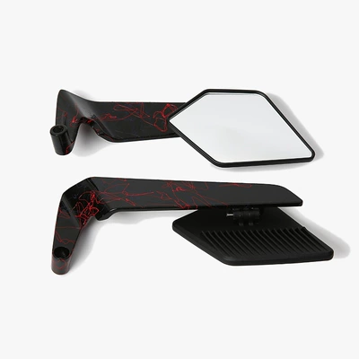 Cross-Border Motorcycle Rearview Mirror, Street Motorcycle rearview mirror - art-pattern-black-mirror-case-black