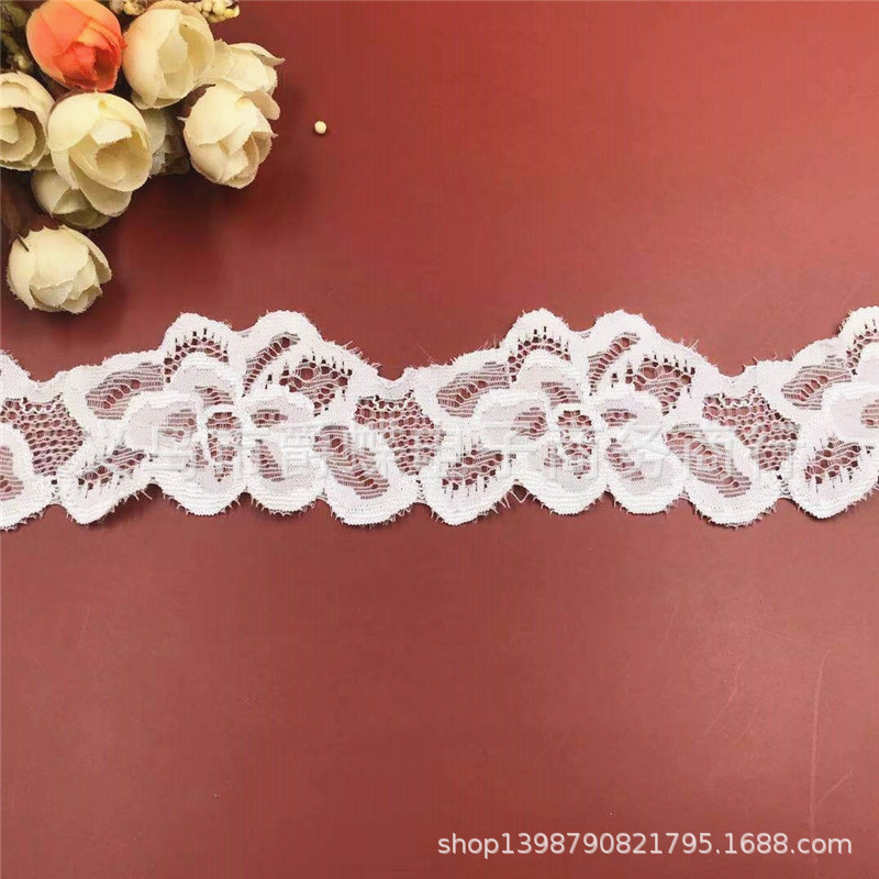 5cm弹力蕾丝花边女装打底衫领口花边花朵蕾丝小花边辅料批发