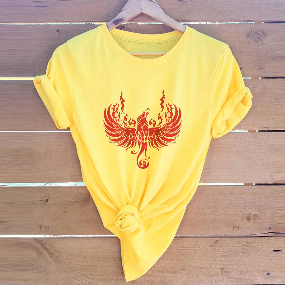 fire dragon print short sleeve T-shirt NSSN30853