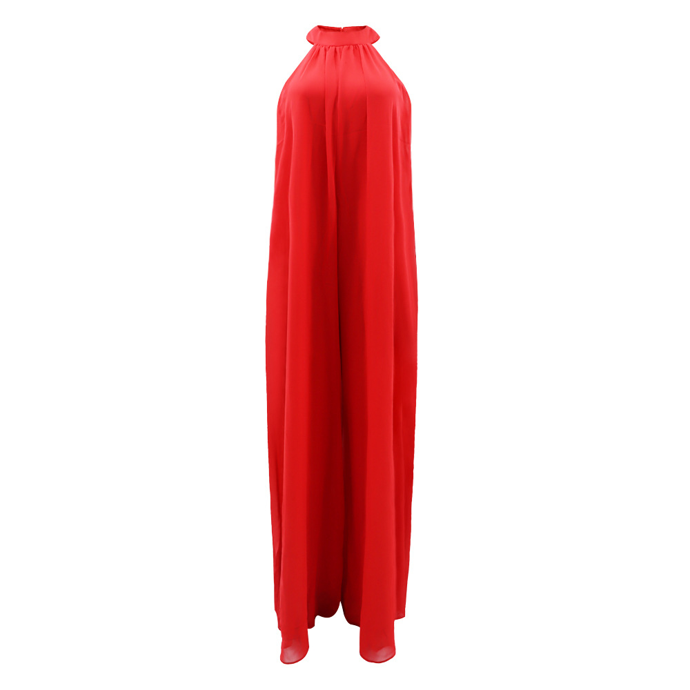 350g Weight Full Length Pants Length Polyester, Chiffon Fabric Type Mid Waist Waist Line Jumpsuits Pants Type Inelastic Elasticity Holiday, Family Gathering, Tea Party Occasion Loose Fit Type Solid Color Pattern Summer, Spring Season Women's Gender Simple Style, Classic Style Style Women's Holiday Family Gathering Tea Party Simple Style Classic Style Solid Color Full Length Jumpsuits 33