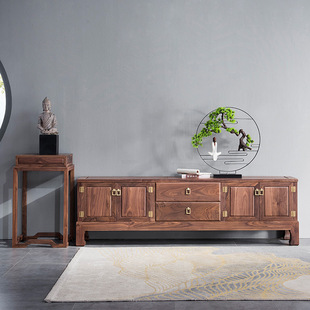 High-end solid wood furniture, North American black walnut new Chinese visual cabinet, TV cabinet Nordic style