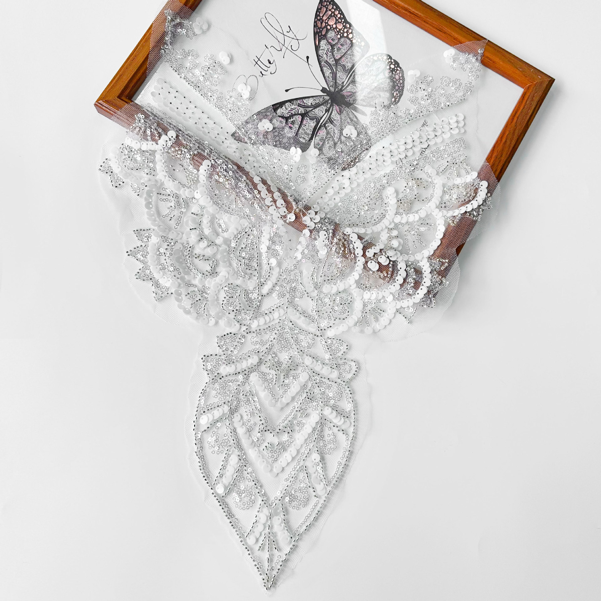 Nuevos bordados de perlas bordados de encaje esquinilla de arroz perlas vestido de boda vestido accesorios decorativos diy pectoral flor pegatinas image 3