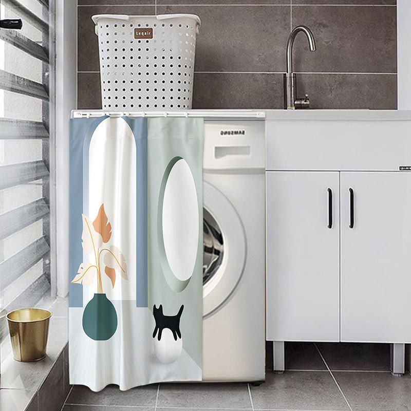 Drum Washing Machine Cover Waterproof Sunscreen Curtain Balcony Washing Machine Cabinet Sunshade Cover Cloth Cover Curtain Washing Machine Dust Cover