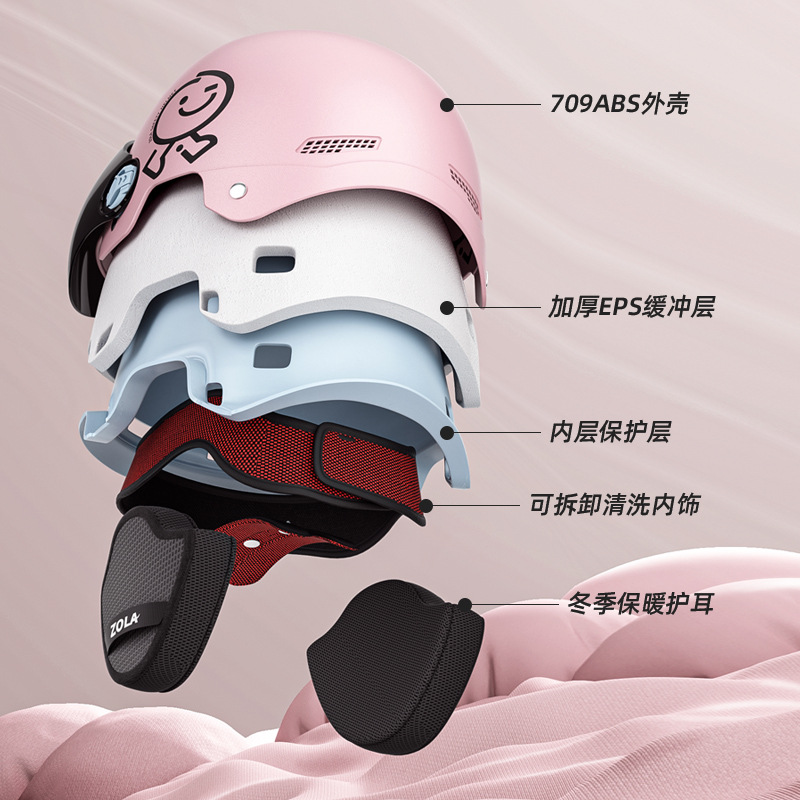Yubo National Standard 3C Certification Electric Car Helmet Women's Four Seasons Universal Male Electric Motorcycle Half Helmet Three C Safety Helmet