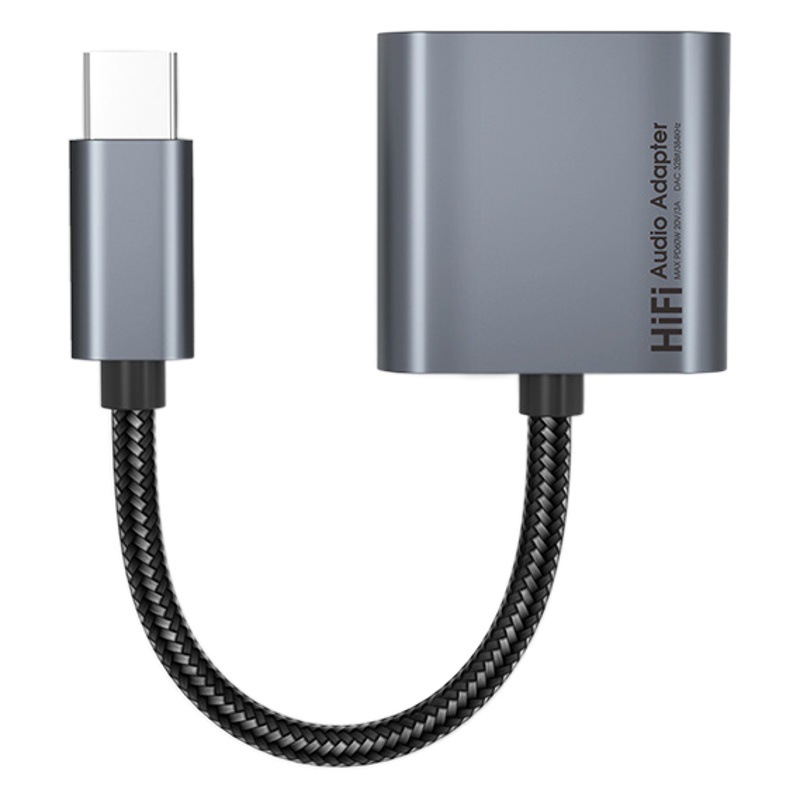 TYPE-C transfronterizo a 3.5 auriculares adaptador 2 en 1 carga rápida 60W calidad de sonido sin pérdida para Huawei Google