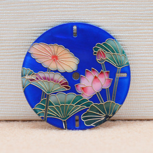 Mother-Of-Pearl 3D Printing Colorful Lotus Stereo Mandarin Duck Literal Accessories Hardware Shell Material Wholesale