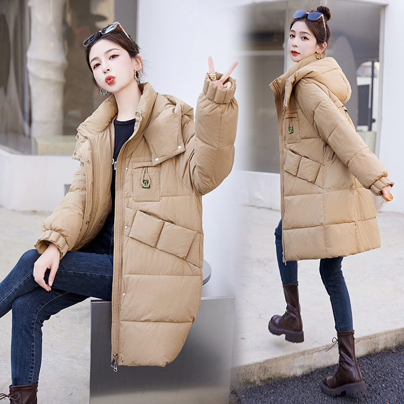 Invierno nuevo abrigo de algodón plumón de moda de mujer gruesa abrigo de moda de mujer chaqueta de algodón temperamento red chaqueta de mujer image 3
