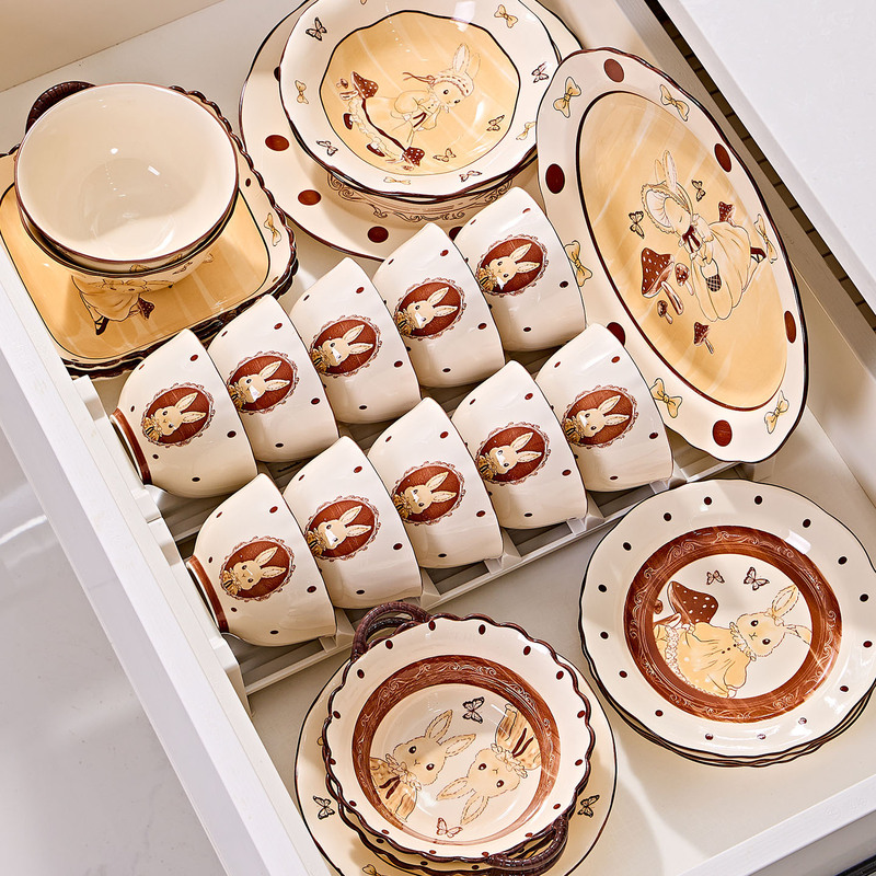 Retro-Style Ceramic Tableware 2026 New Model Beautiful Rice Bowls High-Value Bowl and Plate Set Dinnerware Set Plates Rice Plates Retro-Style Ceramic Tableware 2026 New Model Beautiful Rice Bowls High-Value Bowl and Plate Set Dinnerware Set Plates Rice Plates
