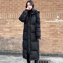 棉服女中长款新款韩版加厚长款棉袄中戏冬季过膝学生外套棉衣