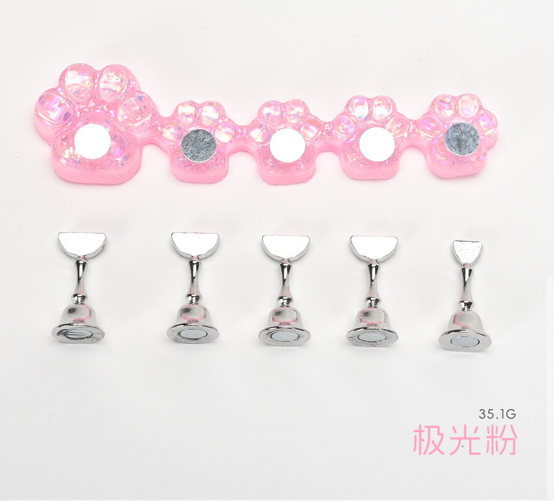 Base de práctica para principiantes en decoración de uñas, soporte de exhibición de uñas con garra de gato Aurora, soporte de uñas portátil con garra de gato láser, venta al por mayor
