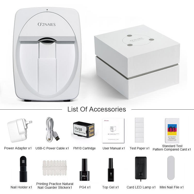 Máquina de arte de uñas 3D totalmente automática O2nails, impresora de uñas portátil con alimentación USB, pintura instantánea