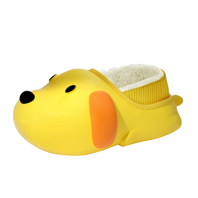 Zapatillas de algodón para niños, suela gruesa de dibujos animados de otoño e invierno interior antideslizante casa Zapatos acolchados de algodón EVA impermeable Generación de cabello