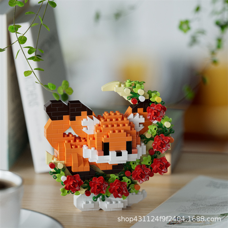 Compatible con Lego inmortal ramo de flores, juguetes de ensamblaje de plantas, adornos de claveles de girasol, regalos de año nuevo para niñas al por mayor