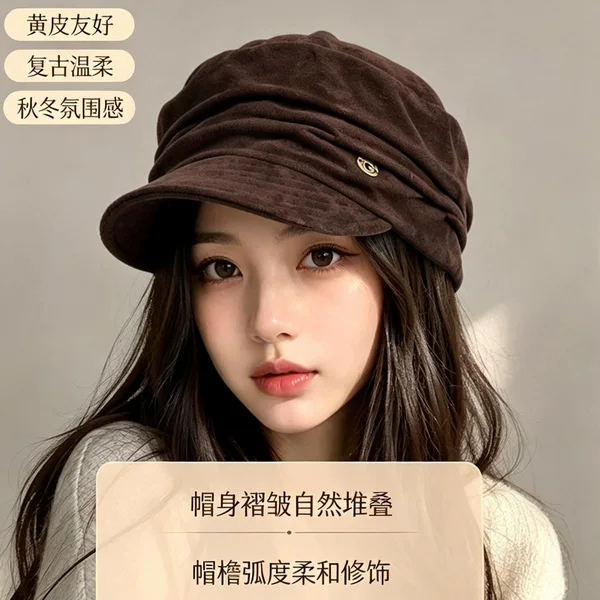 Autumn and winter collection: Melard equestrian cap, retro and versatile, makes the face look smaller, new casual and stylish cap for women