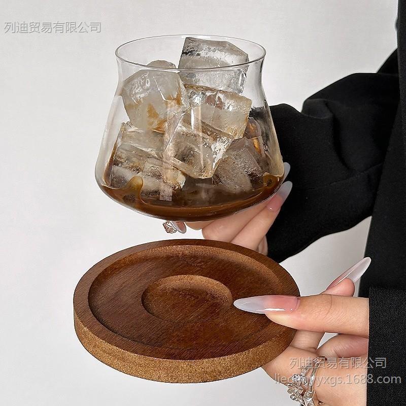 Vintage coffee shop transparent glass latte cup turn-over cold extraction cup ice American coffee cup drink cup cold drink cup Vintage coffee shop transparent glass latte cup turn-over cold extraction cup ice American coffee cup drink cup cold drink cup