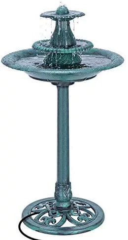 Сад Электрический фонтан Птичья ванна Открытый дворик Декор Три слоя фонтана Птицы ванна пластиковый корм для птиц