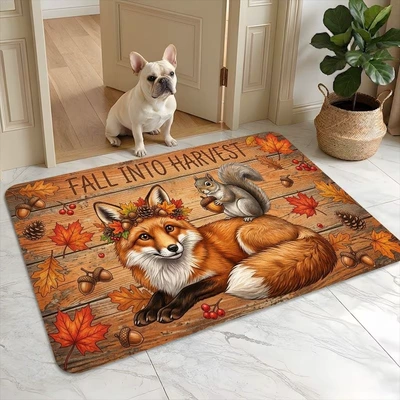 decorative floor mat entryway | Avtomobil döşəmə paspasları - zyh-autumn-thanksgiving-3-4060cmcrystal-velvet-with-dot-plastic-backing