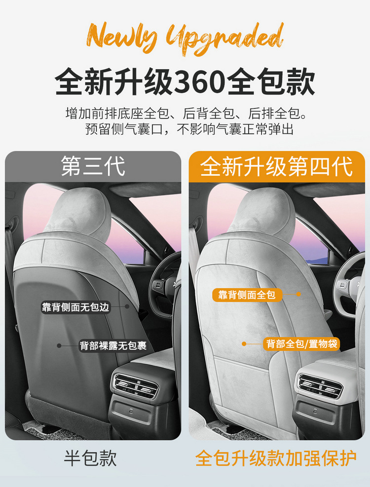 26 Models of Xpeng Mona M03 Special Full-Cover Car Seat Covers, All-Season Universal Seat Cushions, Suede Leather Seat Covers
