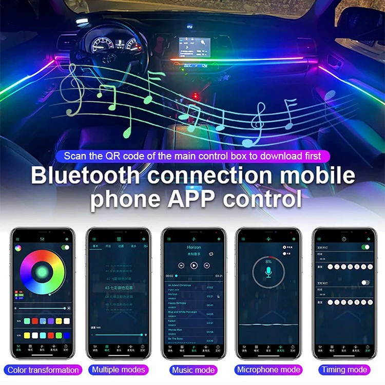 Car General Car Hidden Phantom atmosphere Lights avoid Breaking Line APP Dual Control atmosphere LED Decoration Lights
