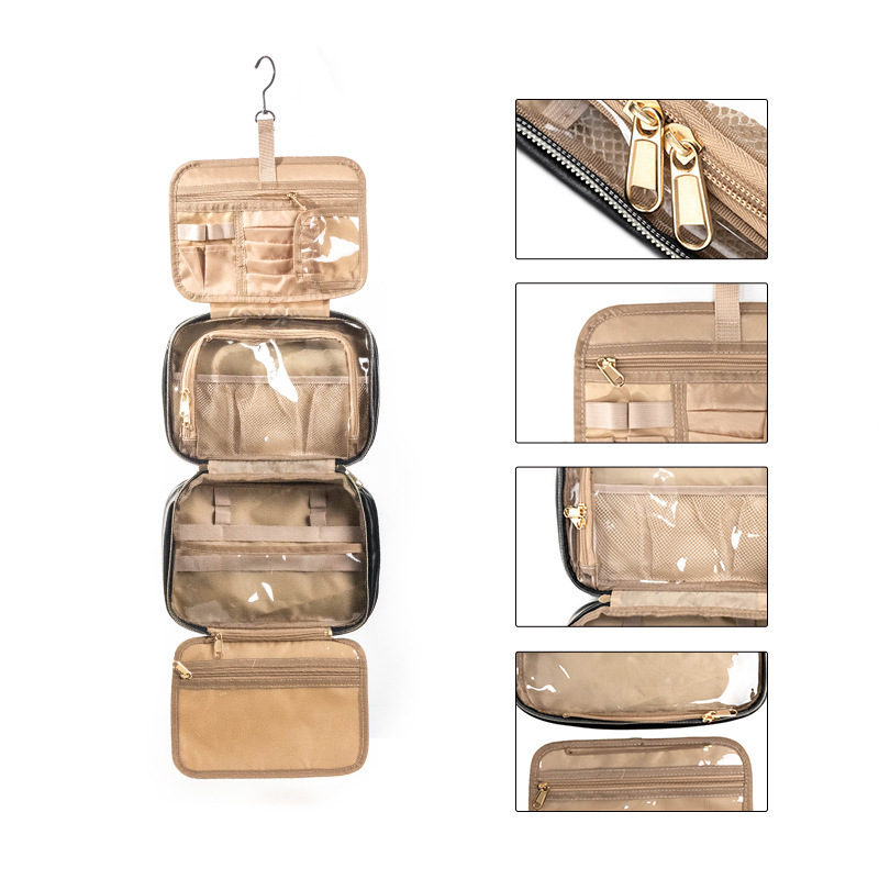 Articoli da toeletta da viaggio di grande capacità, borse per il trucco con ganci, borsa portaoggetti impermeabile_voghion.com
