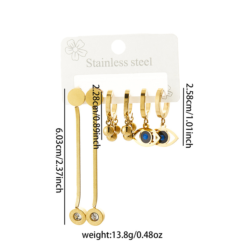 1 Set Quantity Holiday, Banquet, Daily Occasion 201 Stainless Steel Material 1 Set Casual Elegant Lady Heart Shape Plating Titanium Steel Earrings