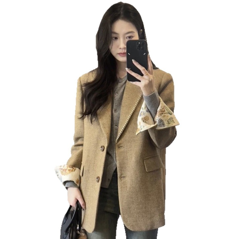 西装外套女韩版气质感春季新款设计感小众宽松显瘦西服上衣潮|undefined