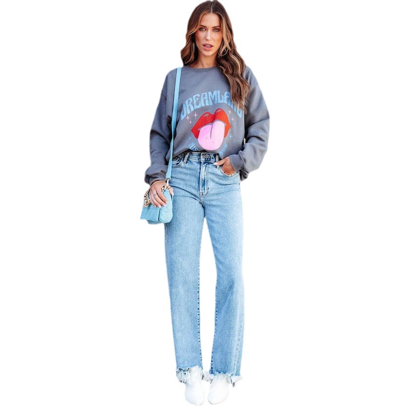 Amazon 2025, Jeans Casuales Holgados para Mujer, Estilo Simple, con Flecos, Pantalones Rectos, en Existencia image 7
