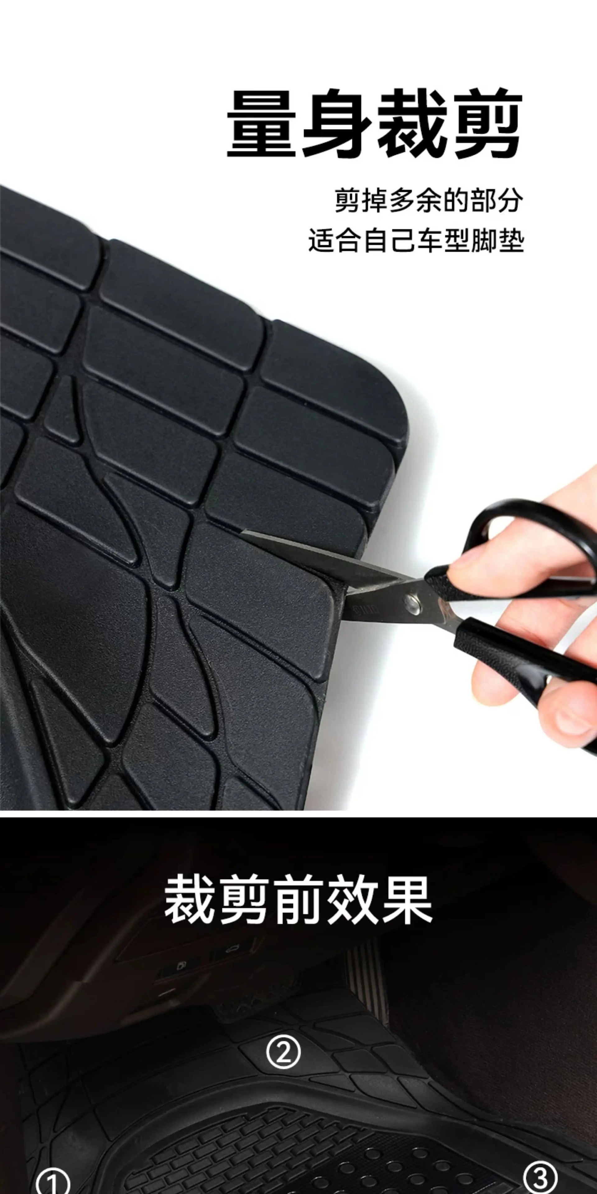 New universal car floor mat for the driver's side, waterproof, non-slip, dirt-resistant, cuttable silicone carpet-style mat