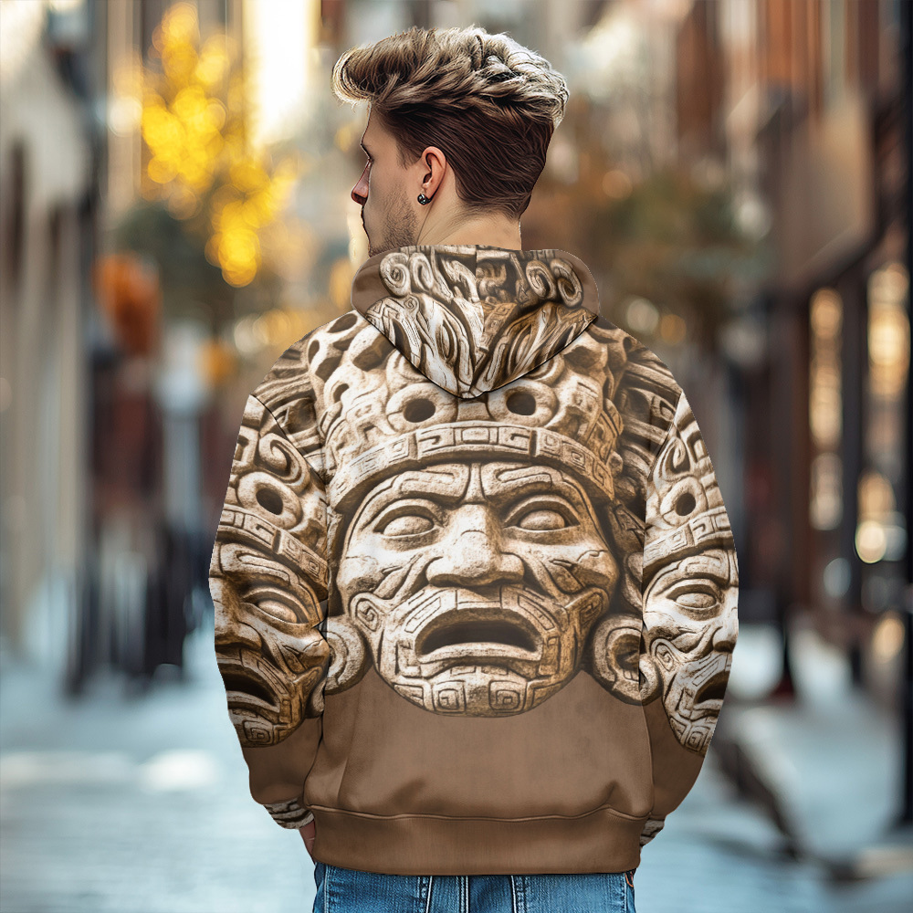 Giacca in cotone con cappuccio e cerniera da uomo invernale con stampa digitale europea D953_voghion.com