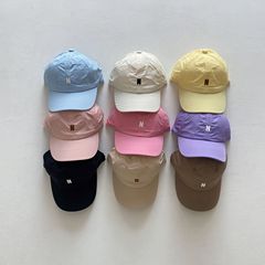 ins糖果色儿童速干帽韩版时尚刺绣字母N棒球帽2-7岁女孩帽子批发
