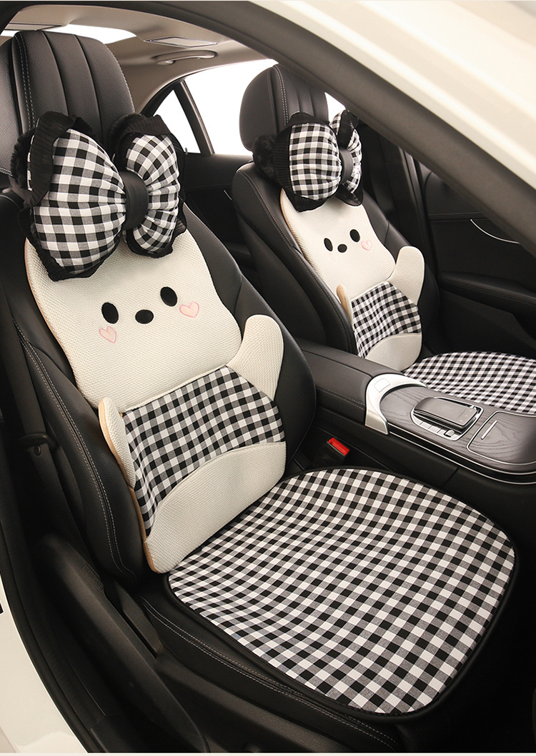 Car Seat Cushion, Four-Season Universal, Heart-Shaped Dog Seat Cushion, Suitable for Five-Seater Cars, Women's Interior, Cartoon Cute, Comfortable, Non-Slip
