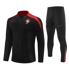 欧洲杯2024葡萄牙主场C罗球衣秋冬足球训练服长袖成人男儿童套装
