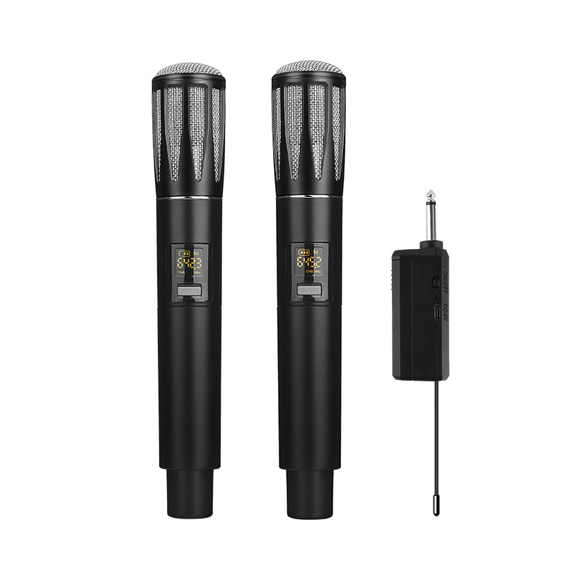 Wireless Microphone, One-To-Two Professional Ktv Live Performance Stage Home Outdoor Fm Handheld Microphone