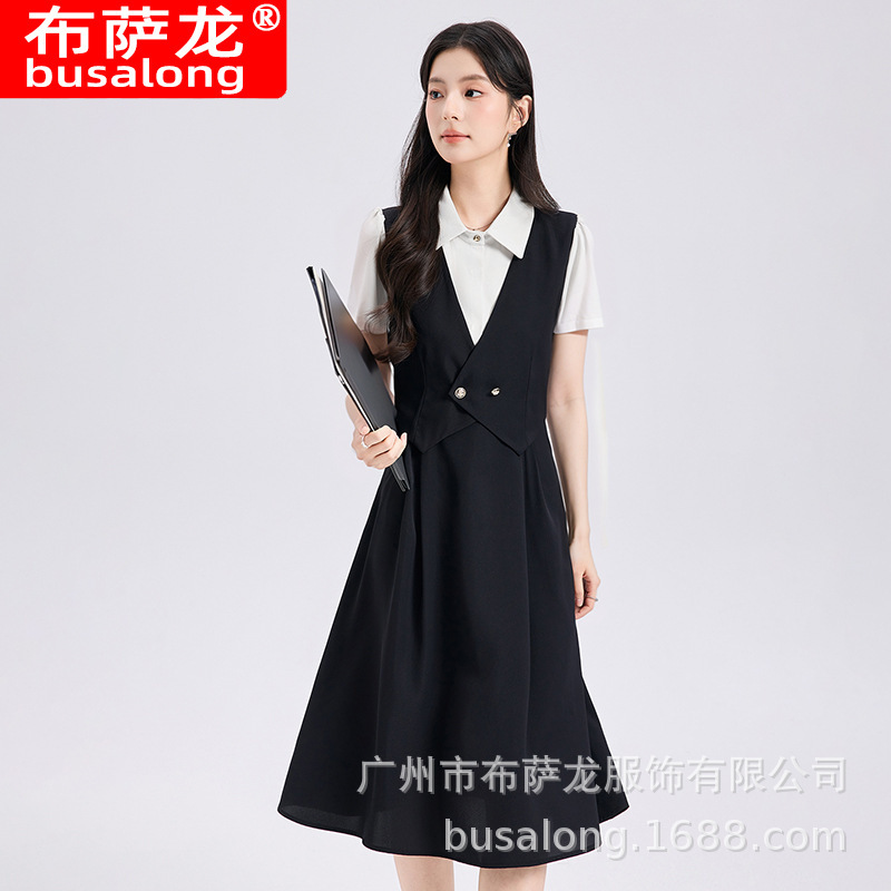 2026 Spring/Summer Academy Style Exam Dress Vest Dress Mid-Length Skirt Formal Outfit for Teacher Qualification Interview Dress Set 2026 Spring/Summer Academy Style Exam Dress Vest Dress Mid-Length Skirt Formal Outfit for Teacher Qualification Interview Dress Set