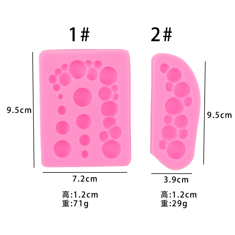 Mini semicírculo bola burbuja caramelo chocolate fondant cake molde de silicona DIY hecho a mano arcilla decoración Accesorios