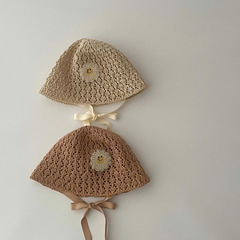 秋南 兒童草帽韓國夏季沙灘帽防曬洋氣帽子ins女童出遊寶寶遮陽帽