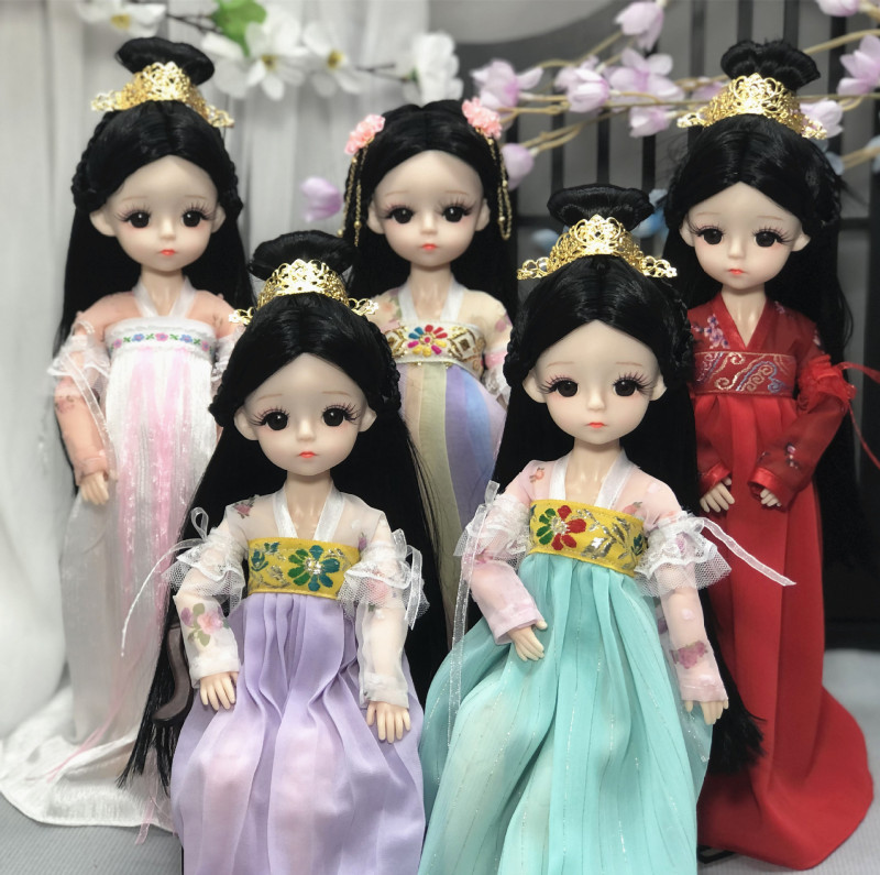 30cm simulation fairy doll girl toy multi-joint dress up baby clothes hanfu  princess toy birthday gift Chinese style fairy