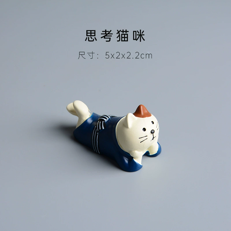 Japanese small bookcase, resin decor, home decor, cat