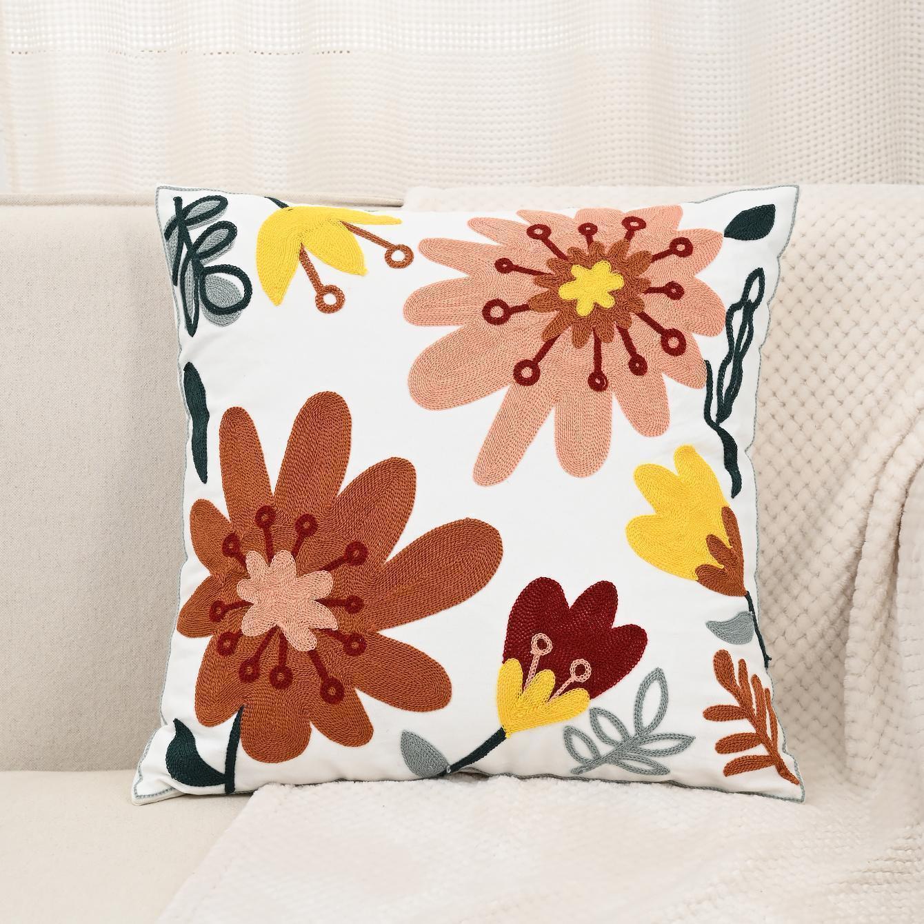 Nordic ins sala de estar toalla bordada sofá almohada cojín pequeño modelo fresco habitación almohada de respaldo de cabecera funda de almohada