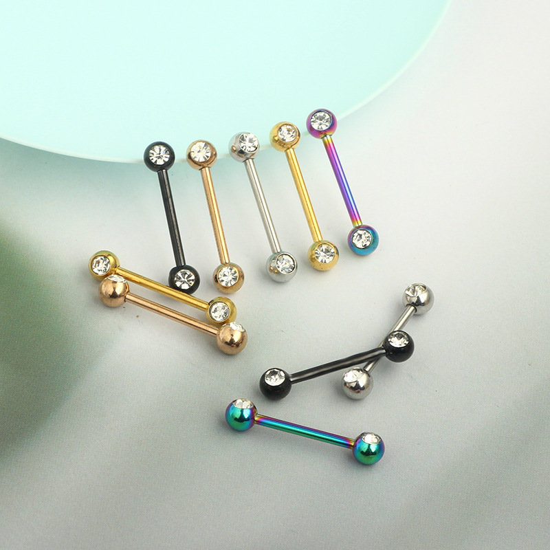 Classic Star 316L Stainless Steel Ball Frosted Nipple Ring Tongue Barbell Nipple Barbell Hot Selling Body Piercing Jewelry detail image 6