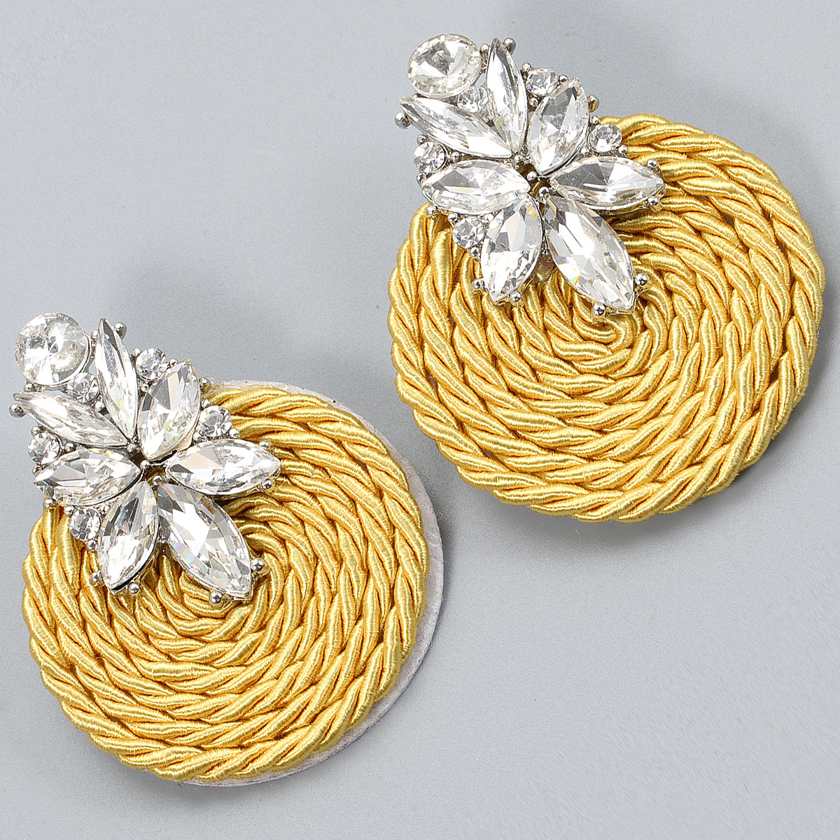 fashion handmade woven round earrings