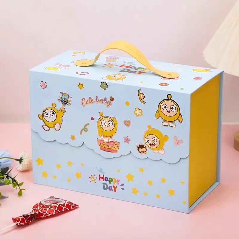 Caja de regalo de negocios de alta calidad bebés nacieron en luna llena compañero de vino regalo de mano caja de regalo de aniversario de niños caja de cumpleaños de dibujos animados image 2